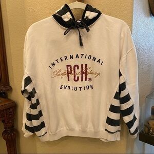 Vintage PCH Pacific Coast Highway Hoodie Striped Sweatshirt Size Small